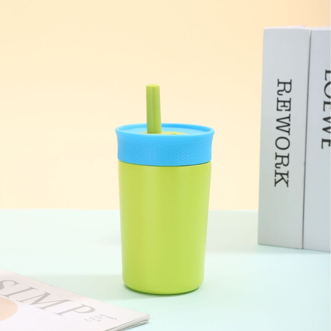 12oz Mini 304 Stainless Steel Silicone Straw Insulated Cup