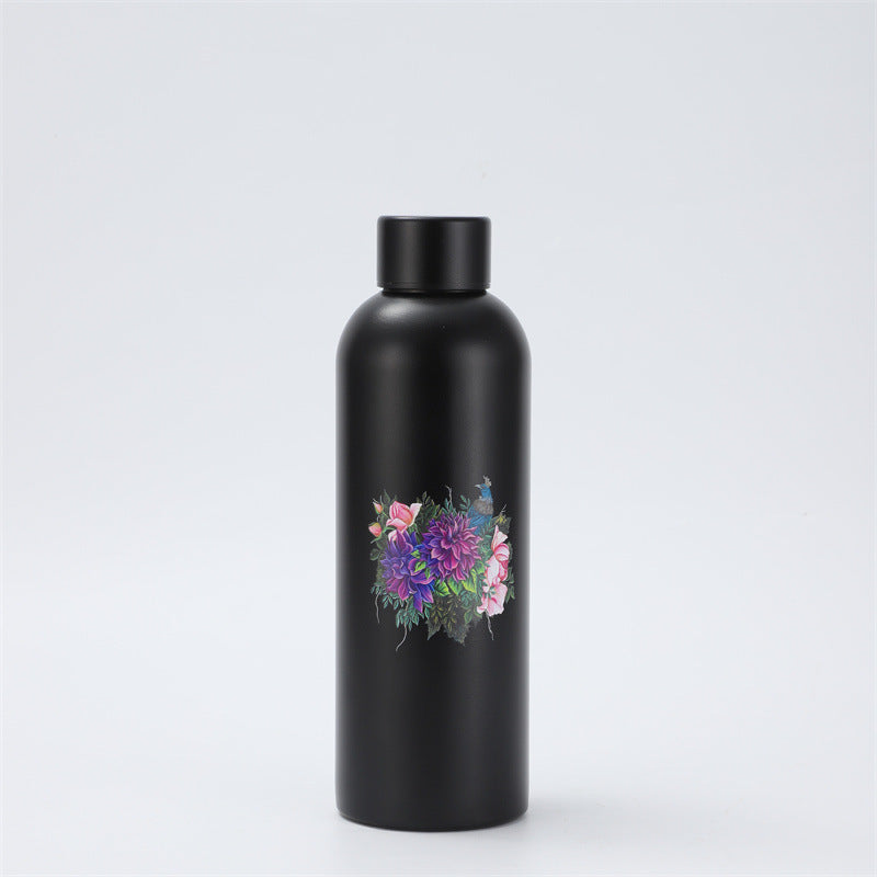 304 Stainless Steel Rubber Paint Small Mouth Bottle Thermos Cup Solid Color Minimalist