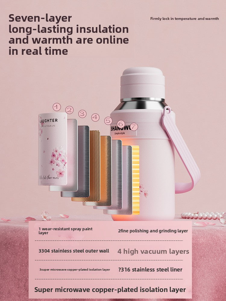 Large Capacity Insulated 316 Stainless Steel Sakura Water Cup