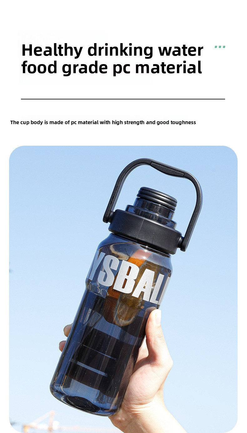 Large-capacity straw double-drink high-temperature resistant portable plastic cup