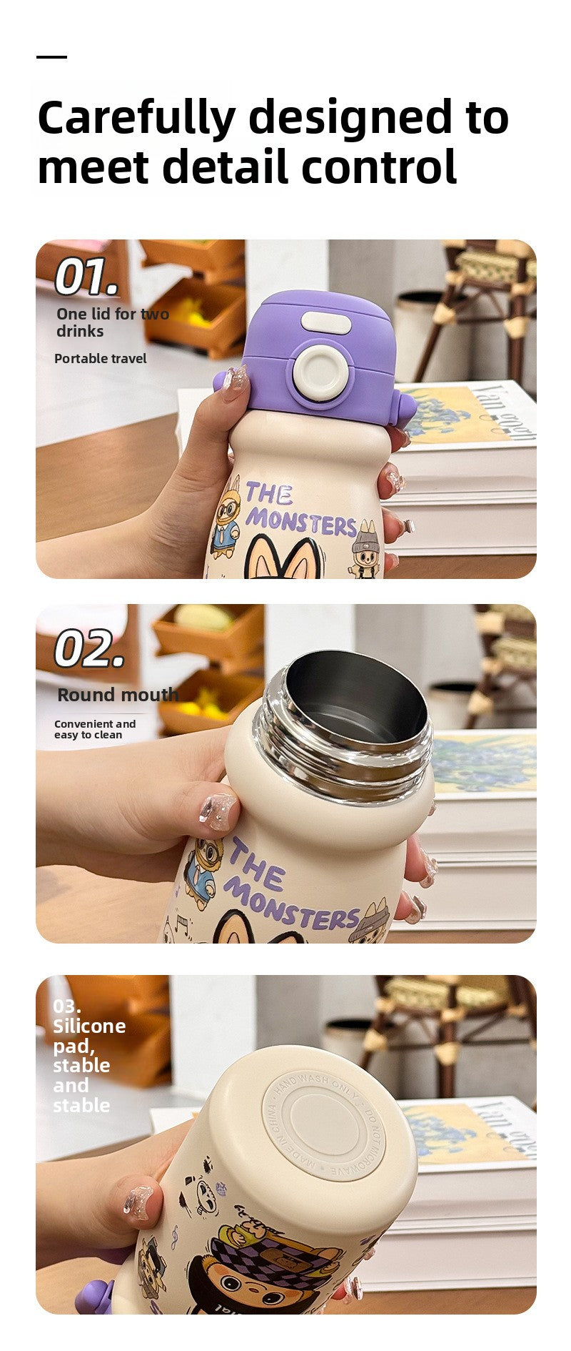 Cartoon Children's Insulated Cup 316 Stainless Steel Double Drinking Cute Portable Tote Bottle