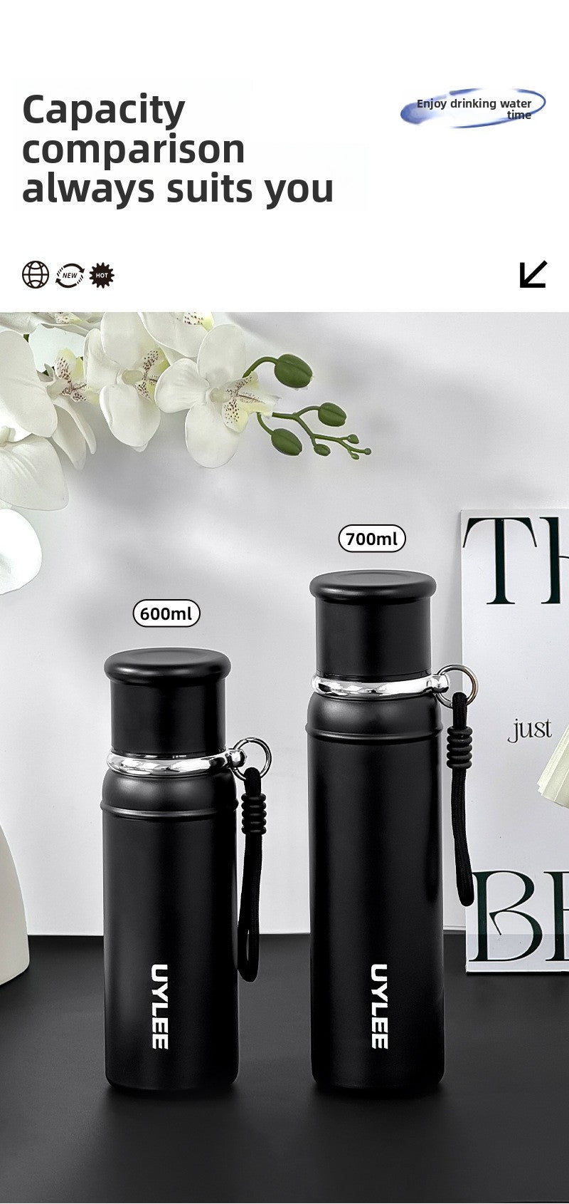 Large capacity 316 stainless steel insulated car water bottle