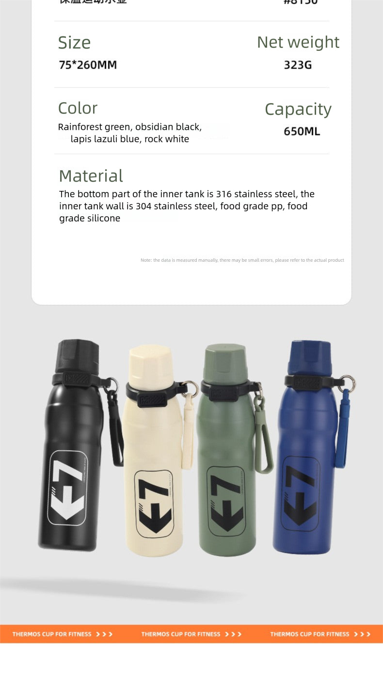316L Stainless Steel Outdoor Portable Sports Straw Portable Kettle