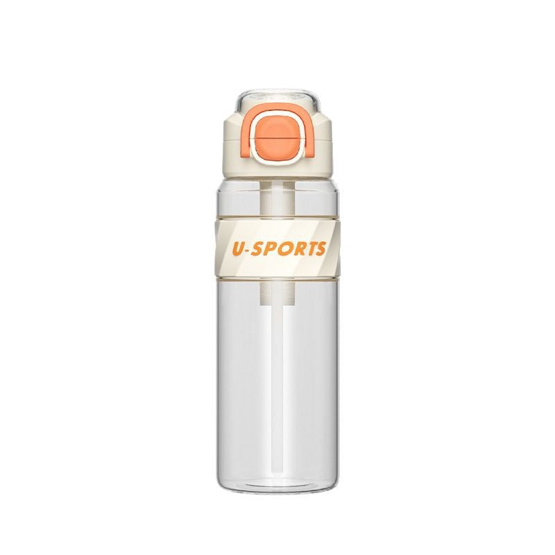 Straw Plastic Water Cup Double Drinking Outdoor Large Capacity Fitness Sports Water Bottle