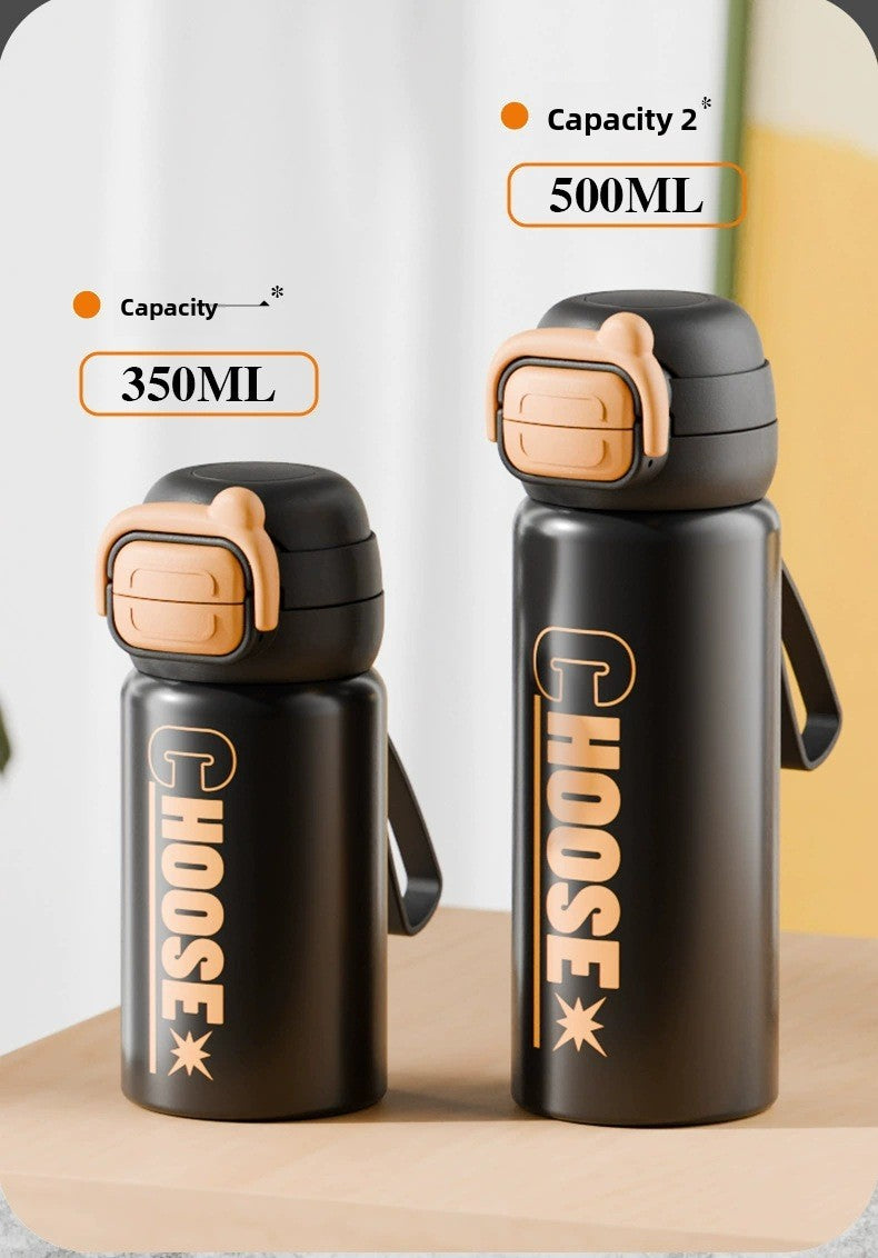 Double Drinking Bouncing Cup 316 Stainless Steel Digital Display Temperature Cup