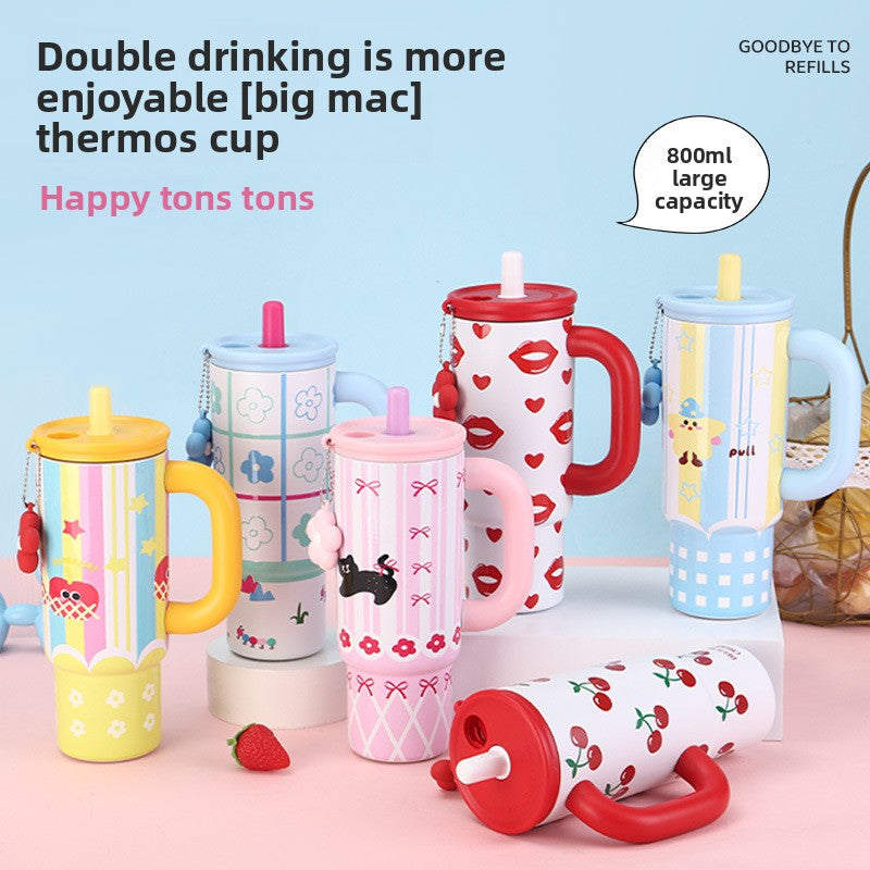 Cute Fashionable Stainless Steel Insulated Cup with Portable Handle