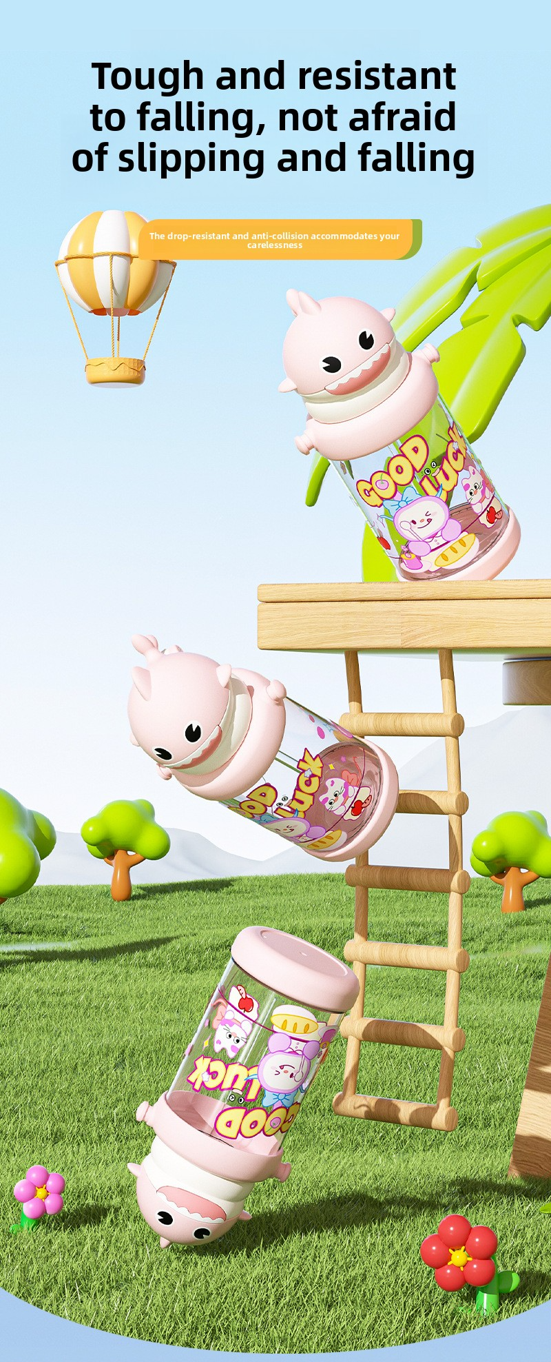 Plastic Cartoon Outdoor Portable Summer Straw Cup
