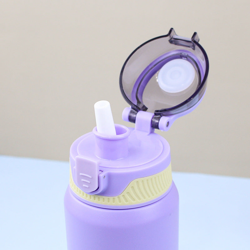 Pop-up Lid Direct Drinking Cup 316 Stainless Steel Insulated Cup Cold and Ice Retention Cup Portable Sports Water Bottle