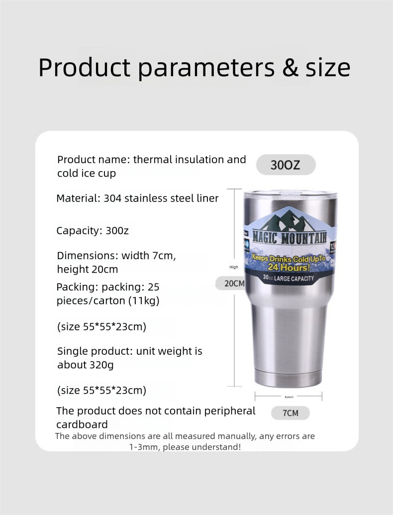 304 Stainless Steel Insulated Portable Straw Beer Cup