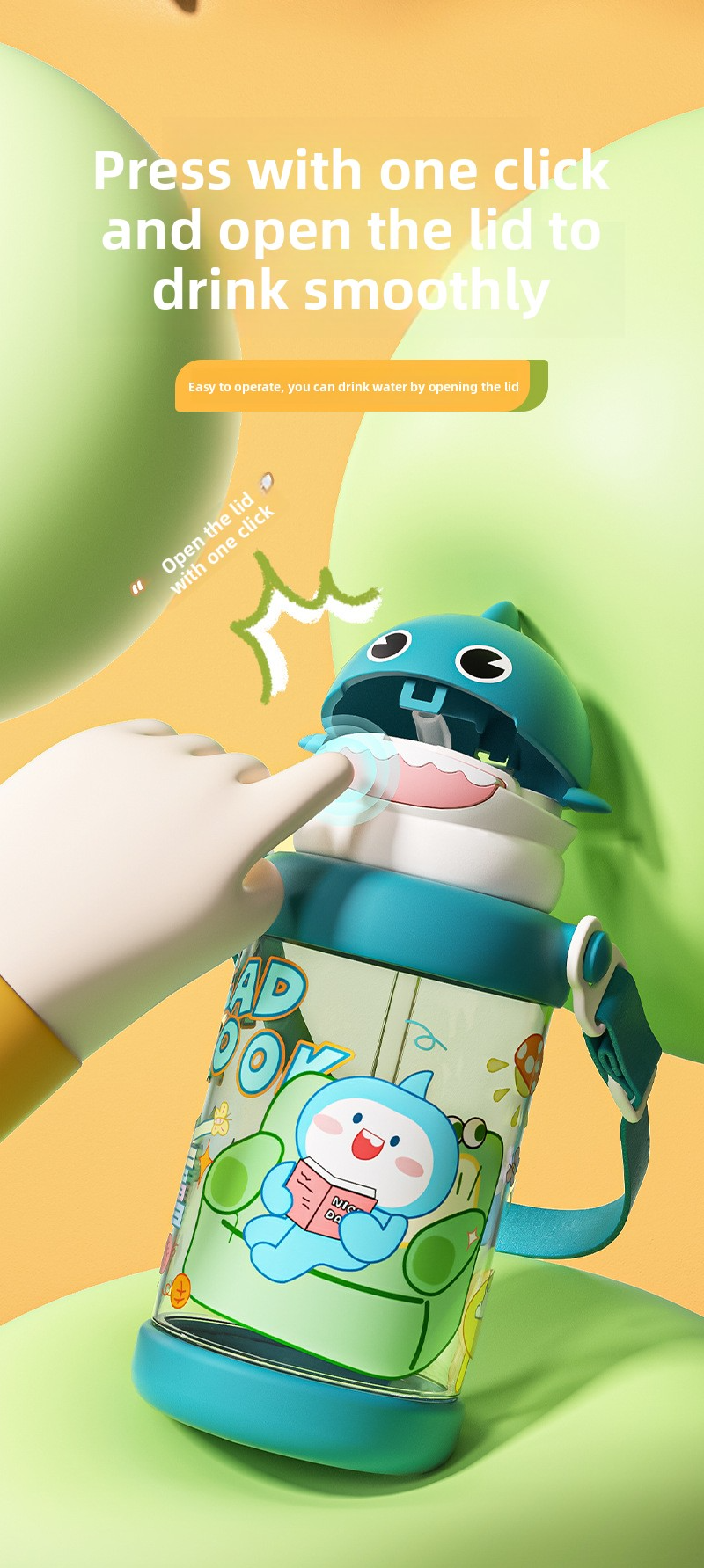 Plastic Cartoon Outdoor Portable Summer Straw Cup