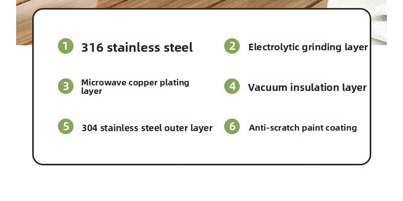 316 large capacity stainless steel thermos cup