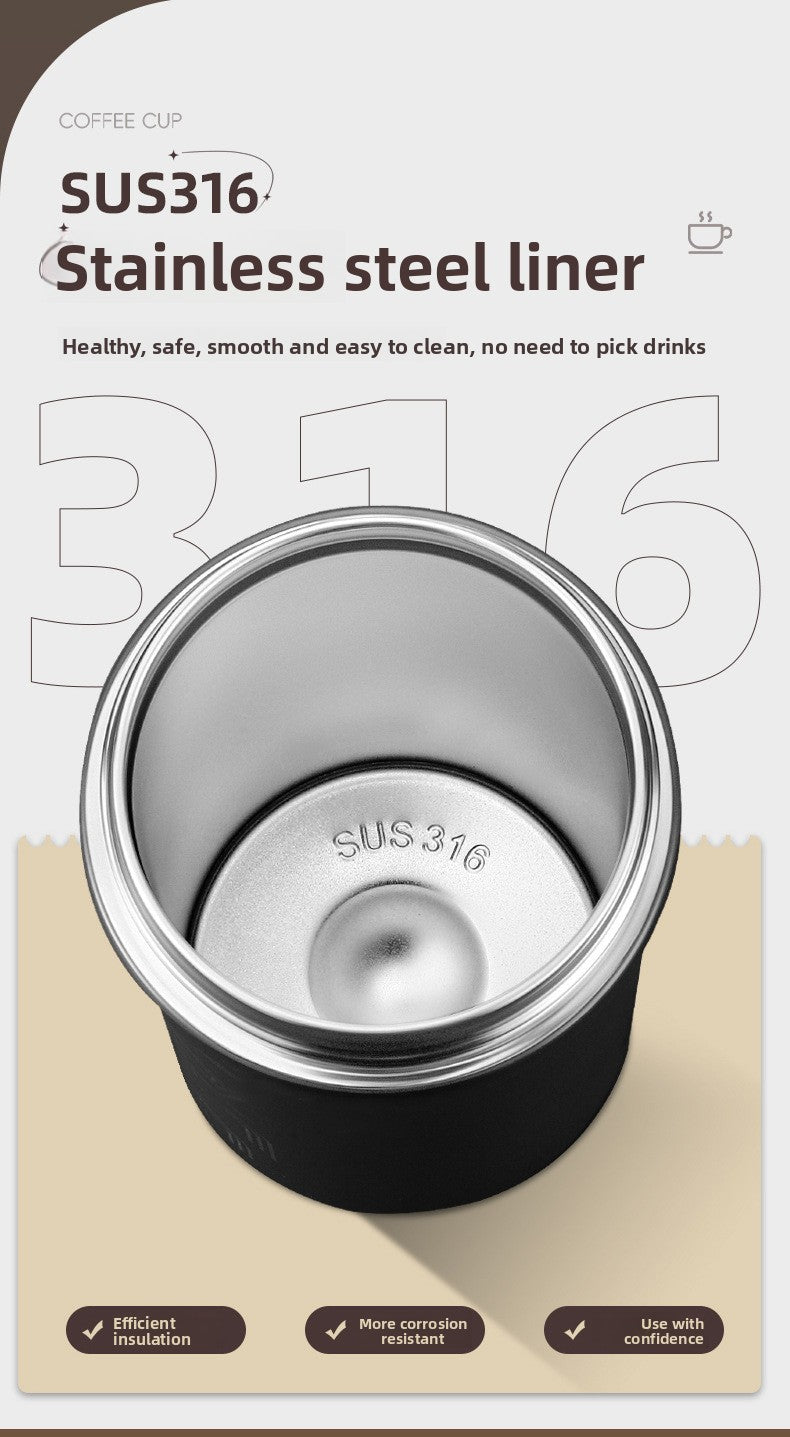 Coffee Cup Thermos Cup Double Drinking 316 Stainless Steel Portable Office Sports