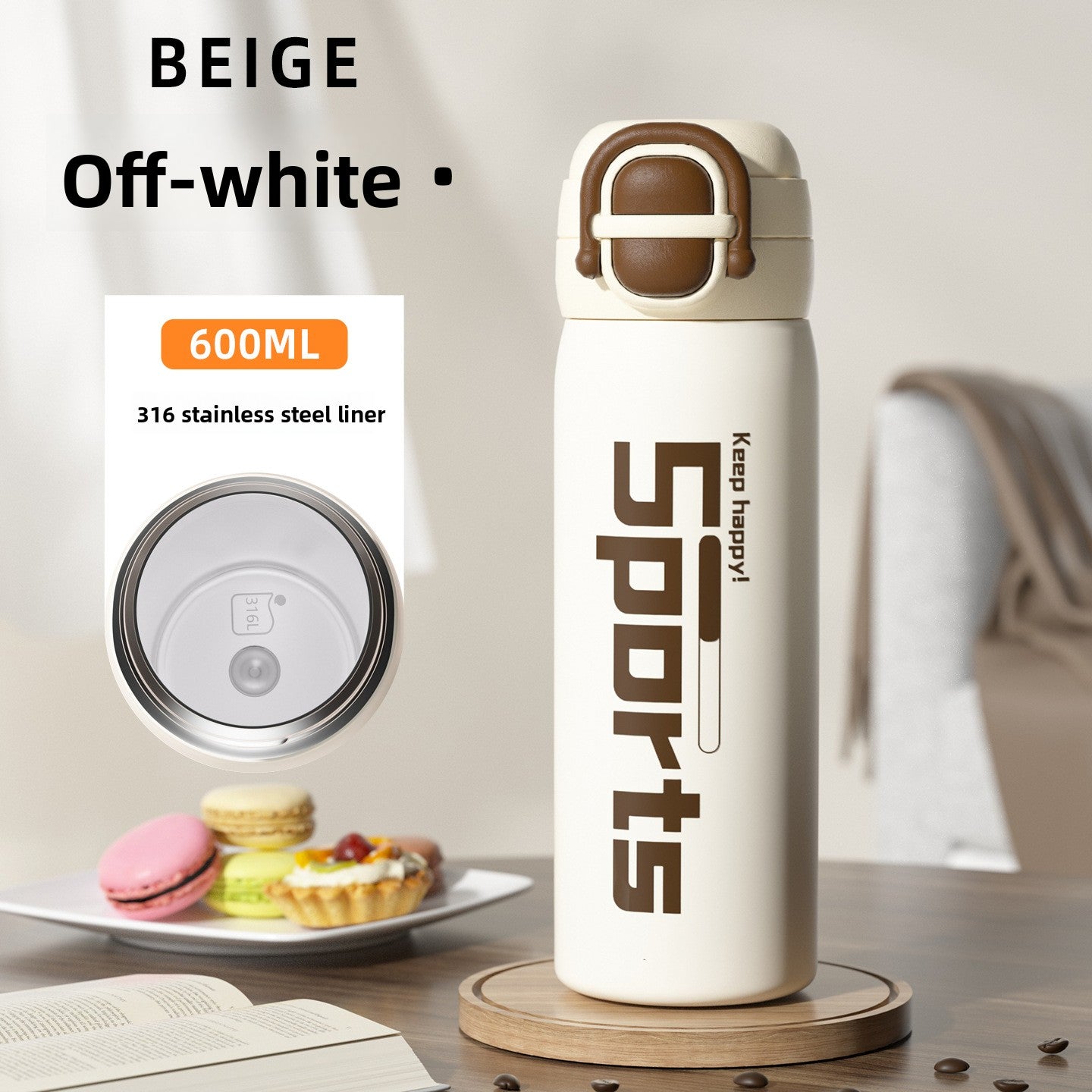 316 Stainless Steel Vacuum Insulated Cup Double Drinking Bounce Water Cup Outdoor Portable Sports
