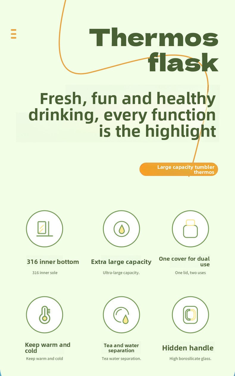 316 Stainless Steel Insulated Kettle Large Capacity Outdoor Portable Water Bottle