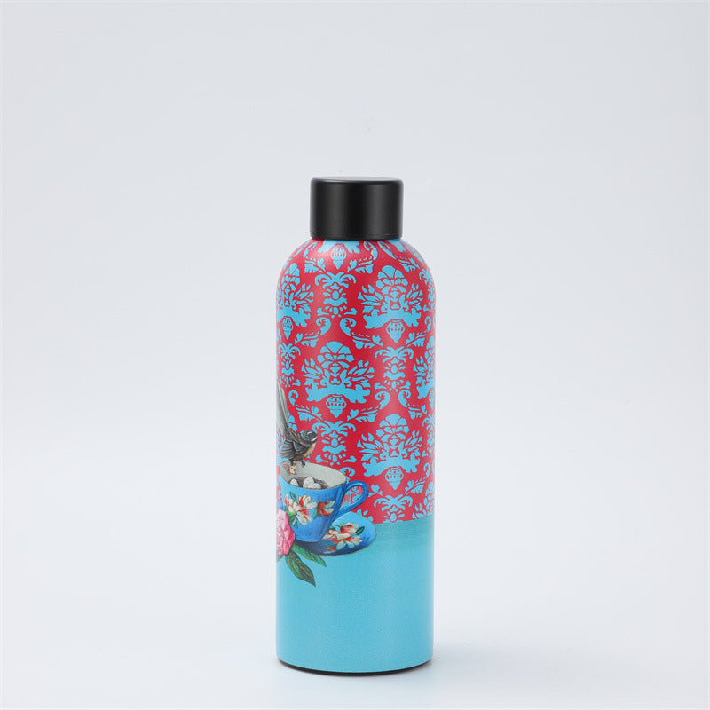 304 Stainless Steel Rubber Paint Small Mouth Bottle Thermos Cup Solid Color Minimalist