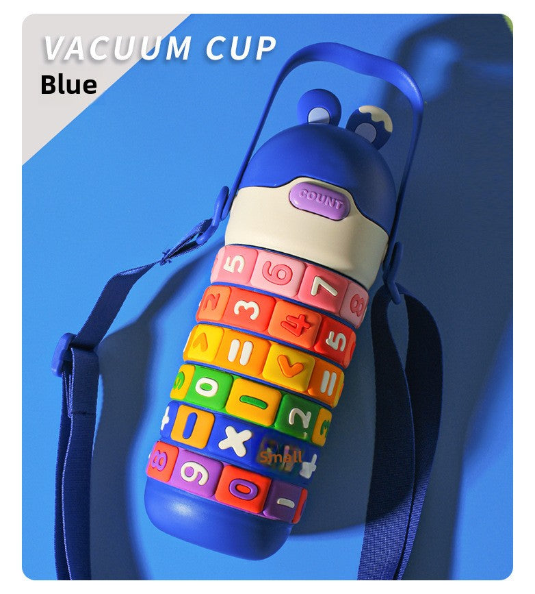 Children's Educational Insulated Cup Cartoon Straw Cup Number Game