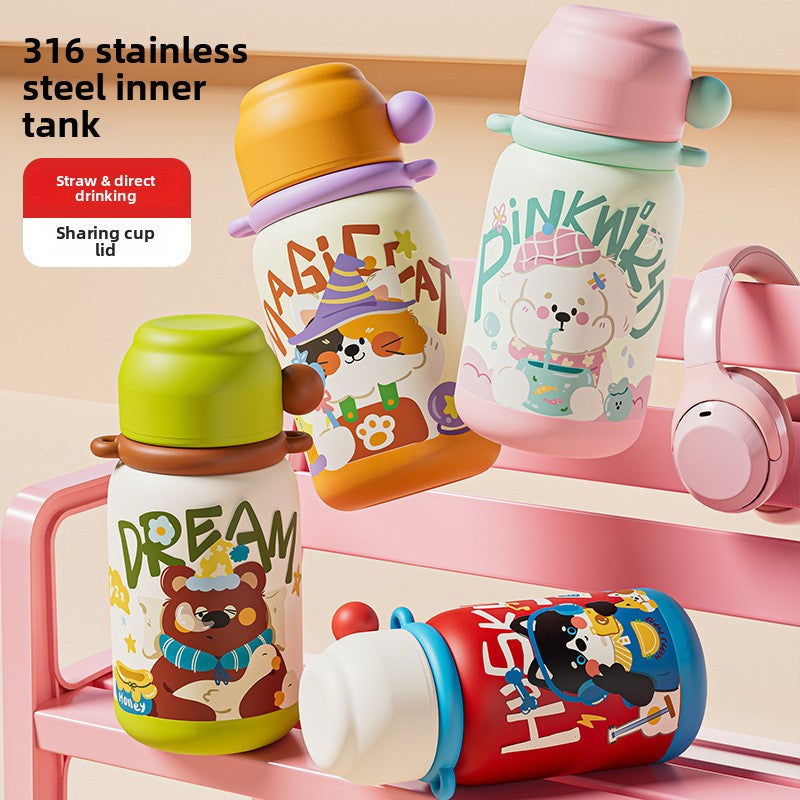 316 Stainless Steel Cartoon Insulated Cup Portable Travel Student Children