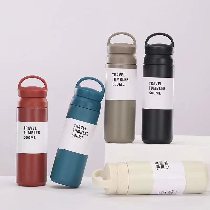 304 Stainless Steel Japanese Style Simple Portable Handheld Lid Insulated Cup Handy Gift