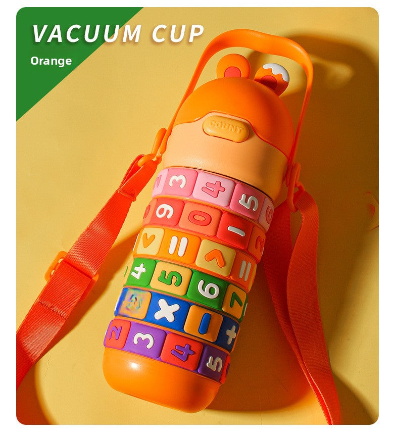 Children's Educational Insulated Cup Cartoon Straw Cup Number Game