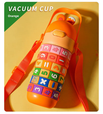 Children's Educational Insulated Cup Cartoon Straw Cup Number Game
