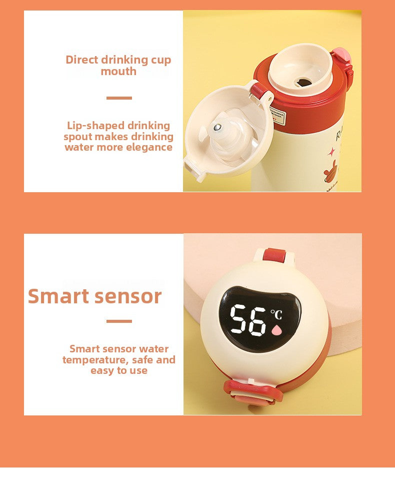 Bouncing Thermos Cup Cartoon Temperature Display Portable Water Cup