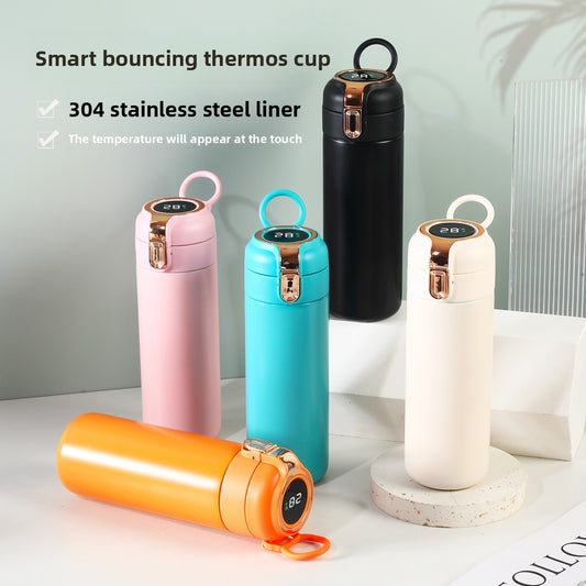 Temperature Display Stainless Steel Double Wall Insulated Cup Engraved Water Cup