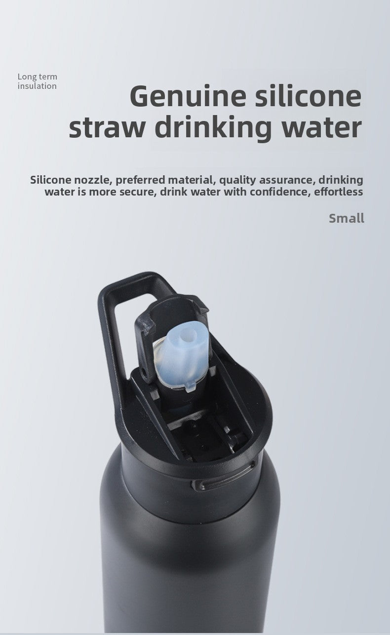 304 Stainless Steel Insulated Cup Portable Handheld Sports Water Bottle Straw Cup
