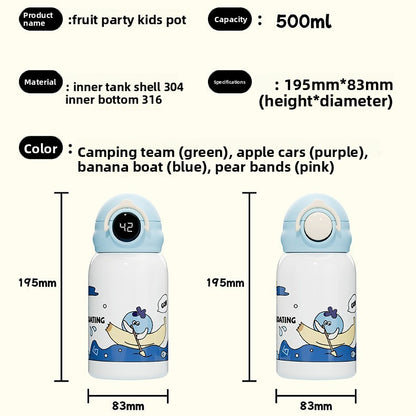 Smart Children's Student 316 Stainless Steel Insulated Cup with Straw Portable Water Bottle