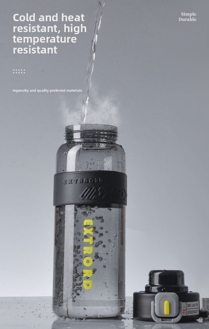 Outdoor travel cup large capacity sports water bottle with straw plastic cup