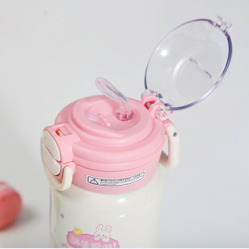 Mini Pocket Straw Insulated Cup with Pop-up Lid for Children