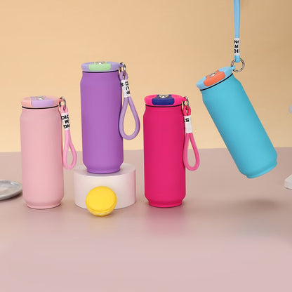 304 Stainless Steel Travel Cup Outdoor Portable Easy-to-Pull Can with Strap
