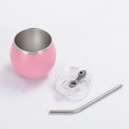 Mini Mate Tea Cup with Straw 304 Stainless Steel Pocket Portable