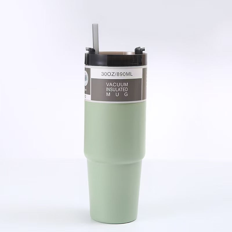30OZ Stainless Steel Insulated Cup Portable Straw Cup Coffee Cup