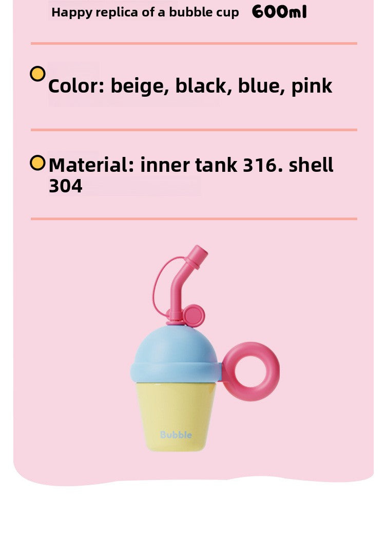 Insulated Cute Portable 316 Tea Brewing Straw Cup