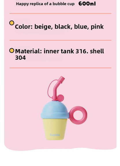 Insulated Cute Portable 316 Tea Brewing Straw Cup