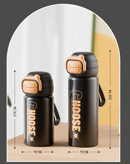 Double Drinking Bouncing Cup 316 Stainless Steel Digital Display Temperature Cup