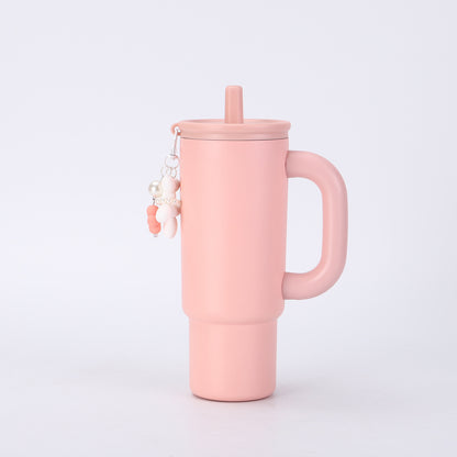 304 Stainless Steel Handle Insulated Cup Portable Car Straw Cup