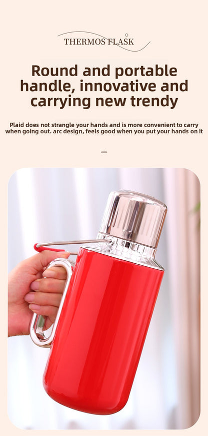 Large Capacity Insulated Tea Pot with Handle Portable Thermal Kettle