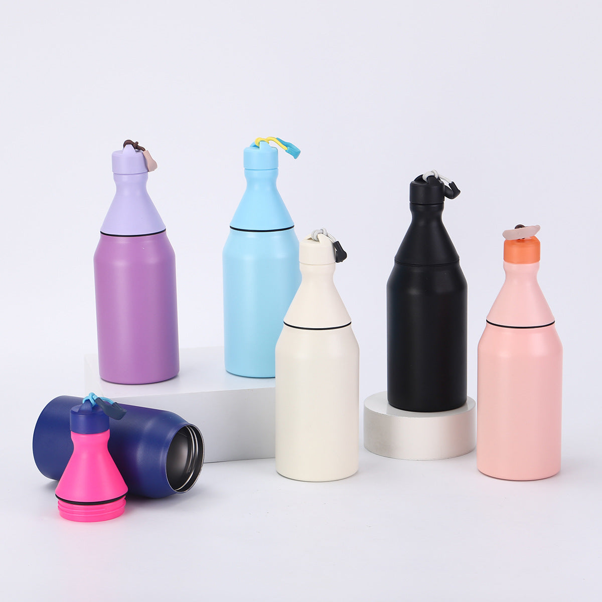 Fashion Small Mouth Bottle Simple Detachable 304 Stainless Steel Insulated Cup Portable with Strap