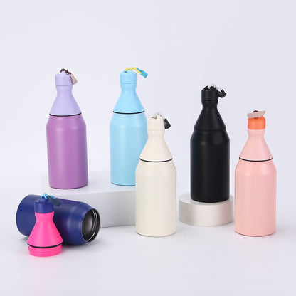 Fashion Small Mouth Bottle Simple Detachable 304 Stainless Steel Insulated Cup Portable with Strap