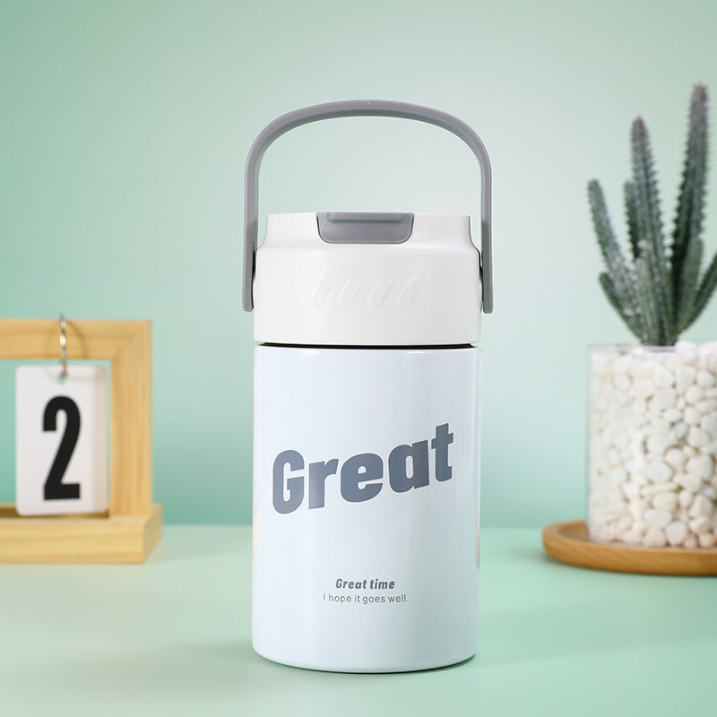 316 Stainless Steel Insulated Cup Outdoor Portable Sports Water Bottle Straw Cup Handheld