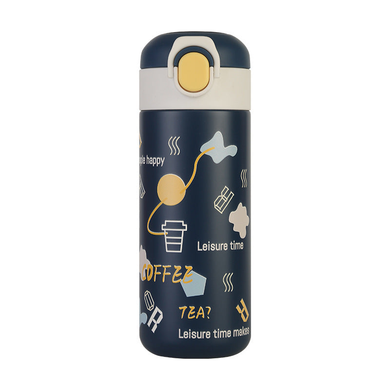 Bouncing Thermos Cup Cartoon Temperature Display Portable Water Cup