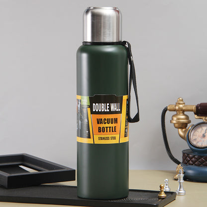 304 Stainless Steel Full Steel Sports Water Bottle Outdoor Portable Handheld Bullet Head Insulated Cup Hiking Travel Bottle