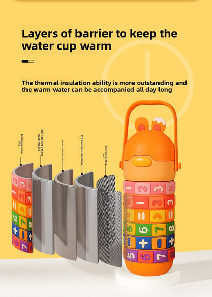 Children's Educational Insulated Cup Cartoon Straw Cup Number Game
