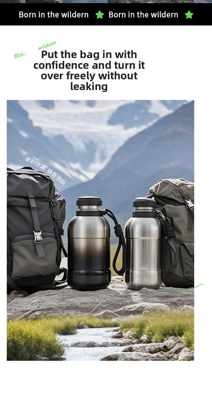 Large Capacity Outdoor Mountaineering Thermal Pot 316 Stainless Steel