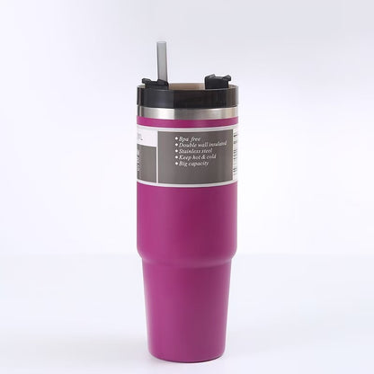 30OZ Stainless Steel Insulated Cup Portable Straw Cup Coffee Cup