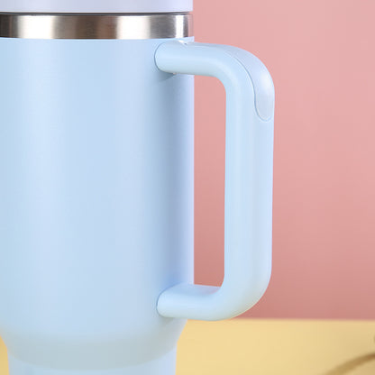 304 Stainless Steel Insulated Cup Portable Handle Straw