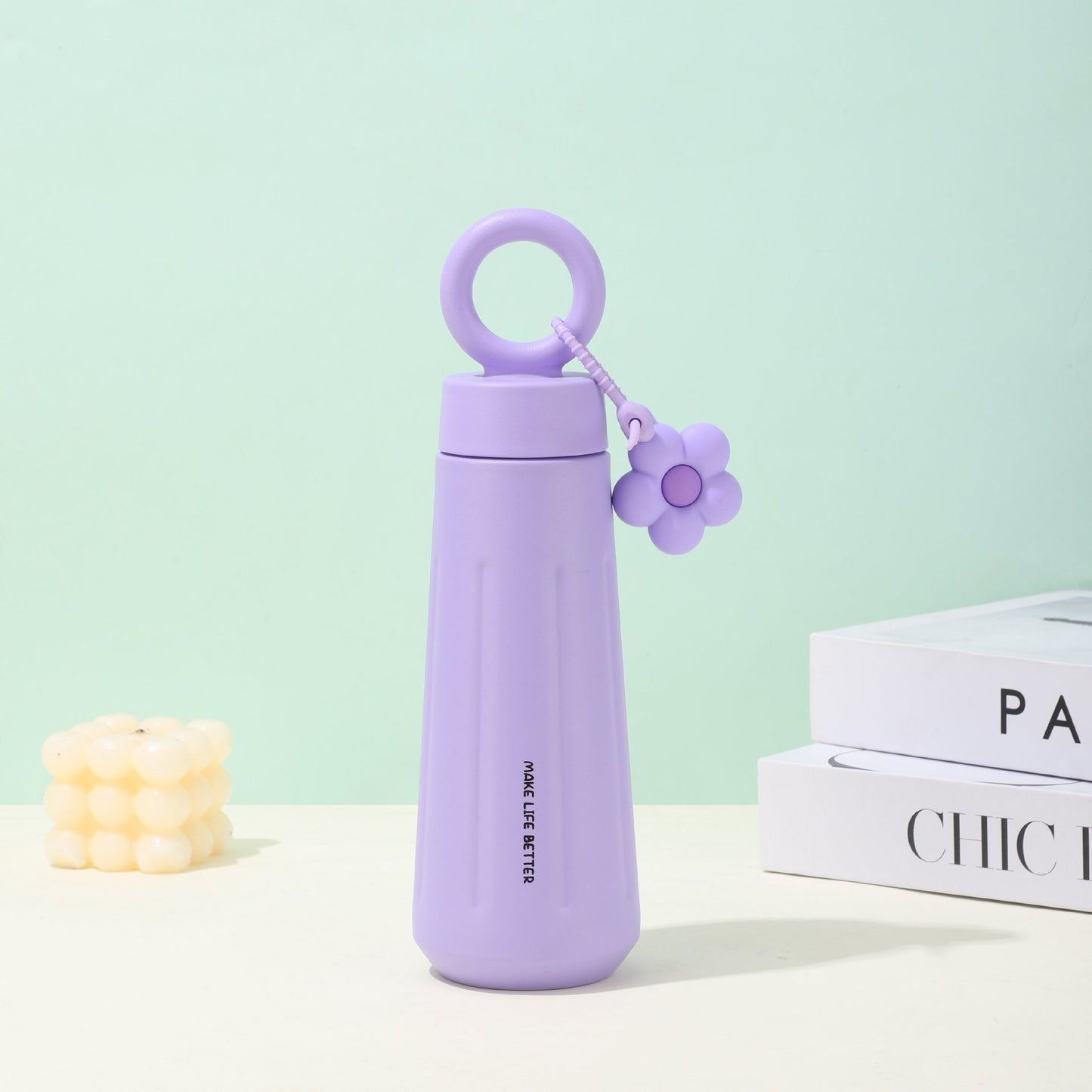 316 Stainless Steel Insulated Cup Creative Petal Portable Sports Handle Cup