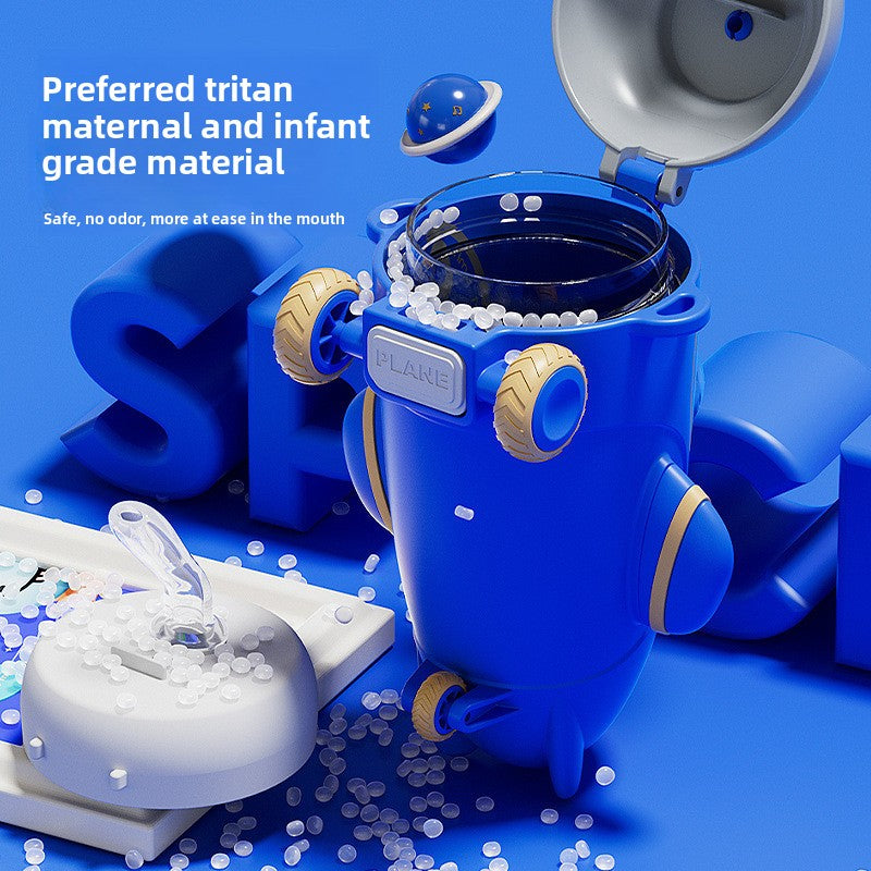 Airplane Plastic Cup Portable Fall-Resistant Cute Straw Cup