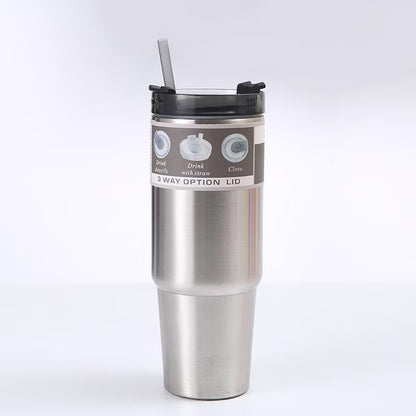 30OZ Stainless Steel Insulated Cup Portable Straw Cup Coffee Cup
